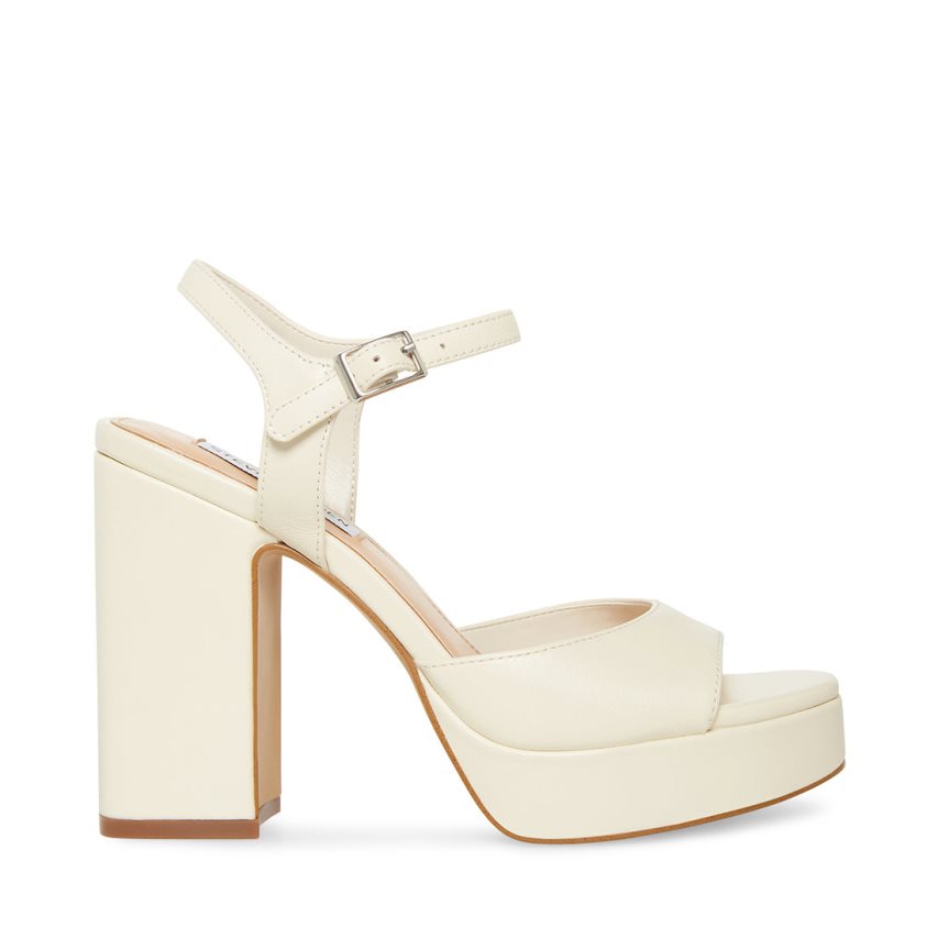 Sandalias Tacones Steve Madden Amy Cuero Mujer Creme | ES GS36E0